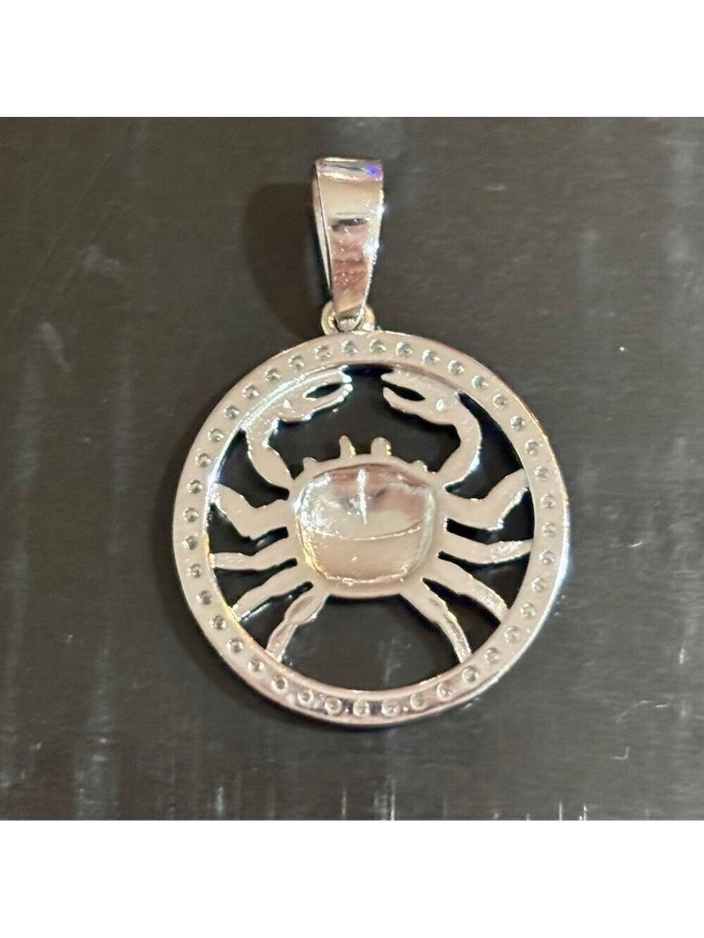 Moissanite over 925 Sterling Silver Cancer zodiacal Pendant - Picture 6 of 7